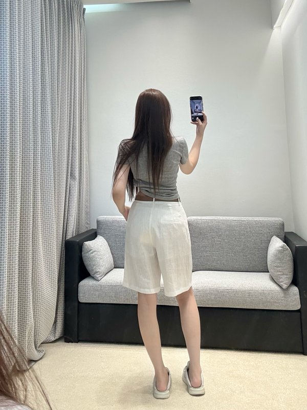 샤넬 린넨 플리츠 쇼츠 001-233104