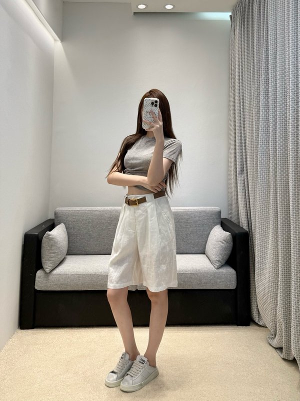 샤넬 린넨 플리츠 쇼츠 001-233104