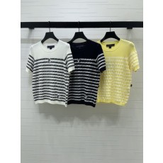 루이비통 스트라이프 니트 반팔 티셔츠 001-233169