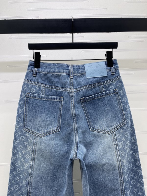 루이비통 스프링 입체 자수 데님 팬츠 001-233170