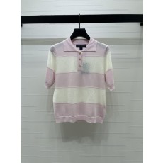 루이비통 스트라이프 로고 니트 반팔 티셔츠 001-233179