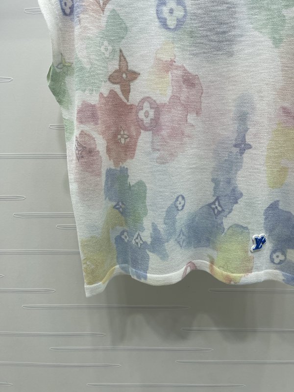 루이비통 수채화 니트 반팔 티셔츠 001-233183