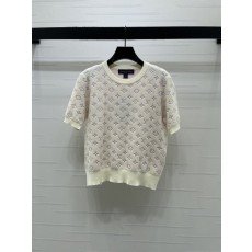 루이비통早春 자카드 니트 반팔 티셔츠 001-233212