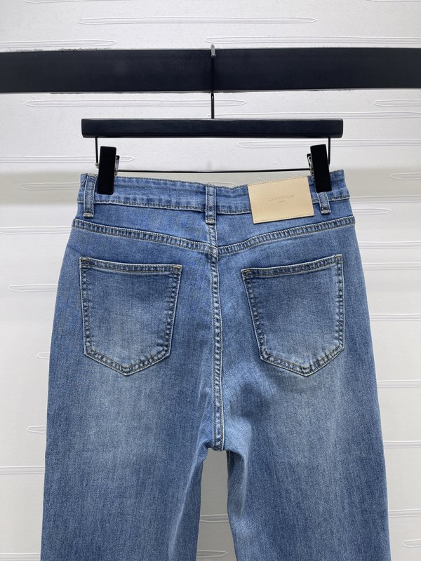 루이비통 자수 마이크로 플레어 데님 팬츠 001-233232