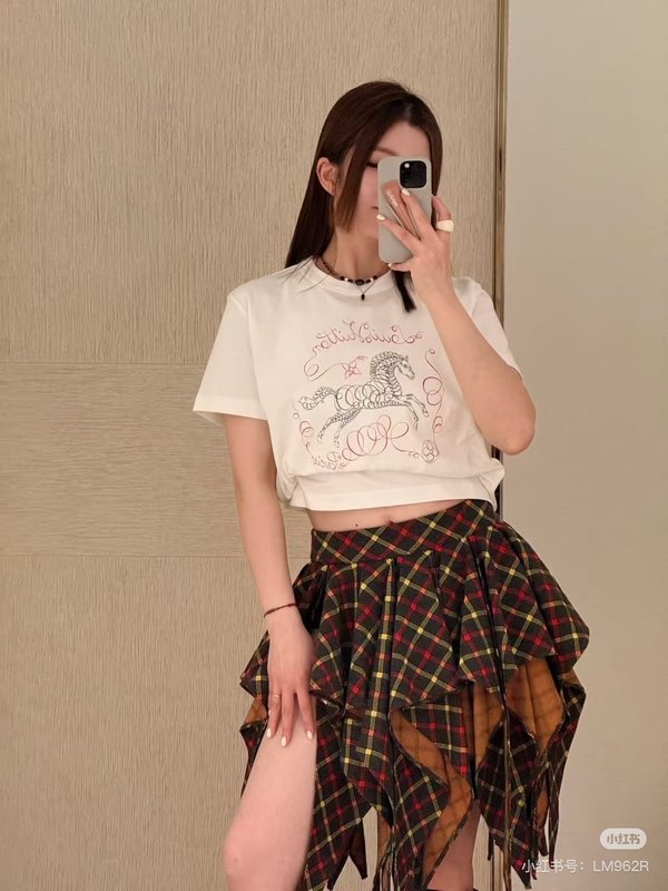루이비통 말의 해 한정판 프린트 라운드넥 반팔 티셔츠 001-233242