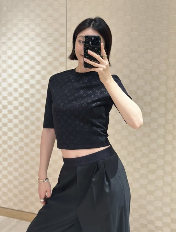 루이비통 봄여름 자카드 반팔 티셔츠 001-233262