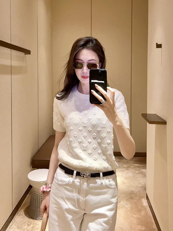 루이비통 모노그램 자카드 반팔 니트 001-233273