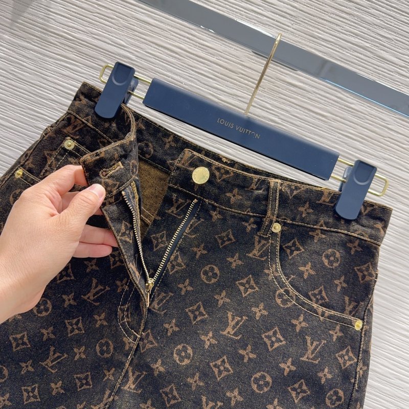 루이비통 뉴 레이저 프린트 데님 쇼츠 001-233309