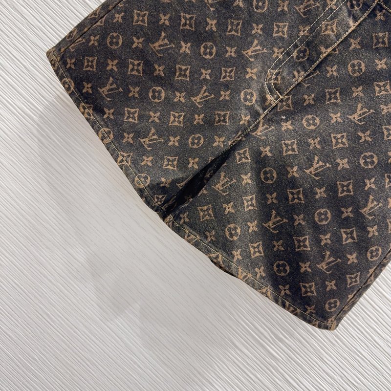 루이비통 뉴 레이저 프린트 데님 쇼츠 001-233309
