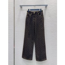 루이비통 레이저 프린트 하이핏 데님 팬츠 001-233310
