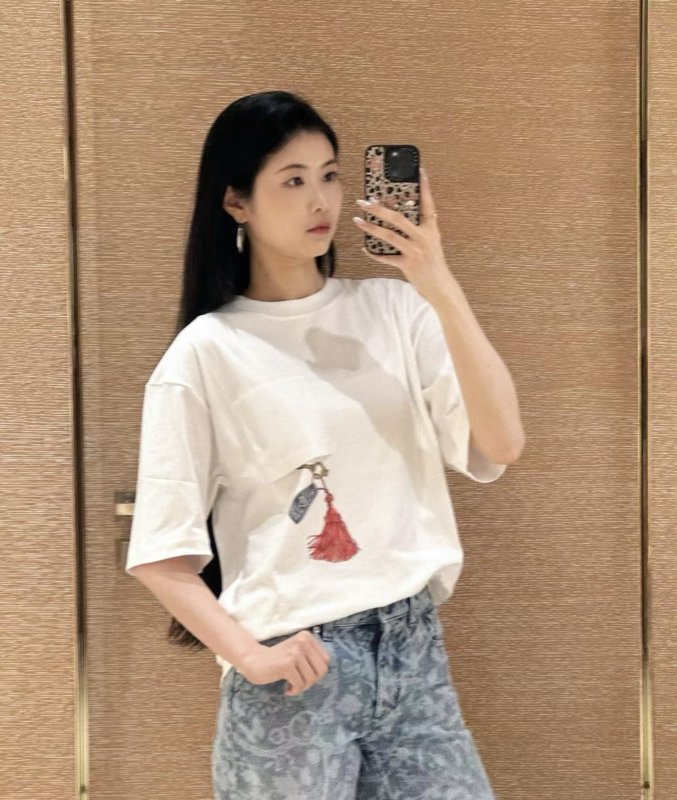 루이비통 키 프린트 프린지 루즈핏 반팔 티셔츠 001-233348
