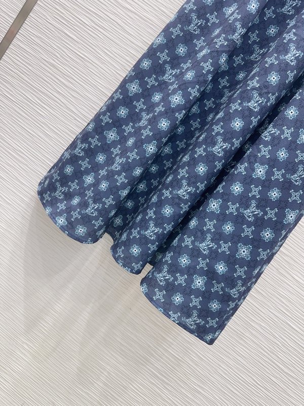 루이비통 라펠 숄더 프린트 원피스 001-233349