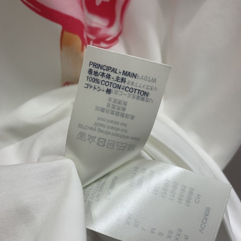 루이비통 프린트 레터 아이스크림 패턴 반팔 티셔츠 001-233410