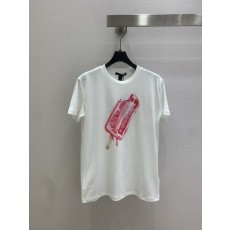 루이비통 프린트 레터 아이스크림 패턴 반팔 티셔츠 001-233410
