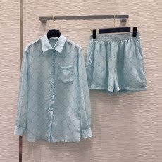 루이비통 시스루 셔츠 반바지 세트 001-233453