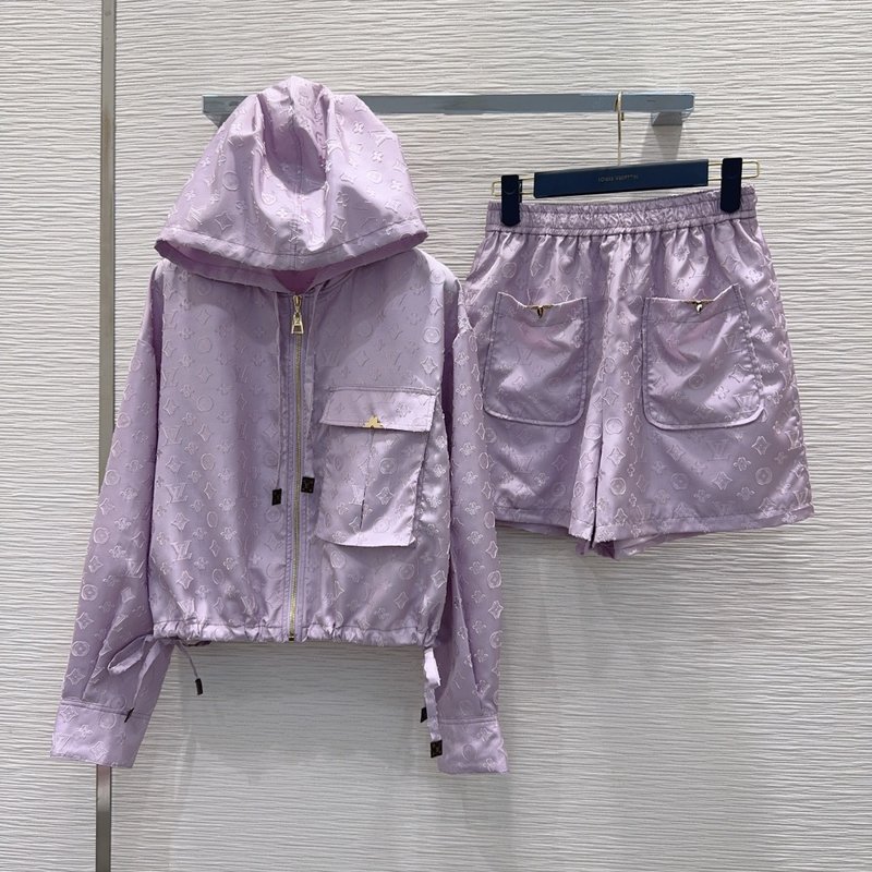 커스텀 자카드 컷오프 원단 재킷 반바지 세트 001-233459
