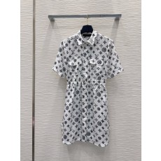 루이비통 칼라 스트링 웨이스트 프린트 원피스 001-233467
