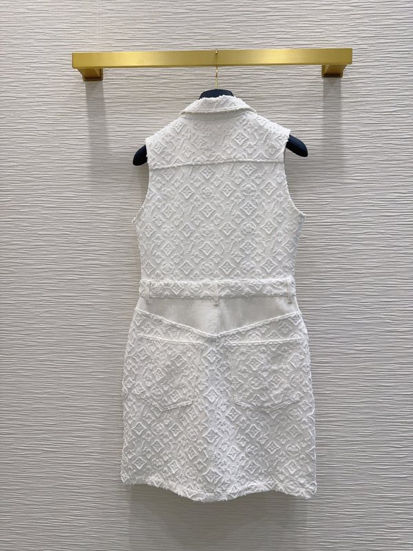 커스텀 자카드 컷오프 민소매 원피스 001-233473