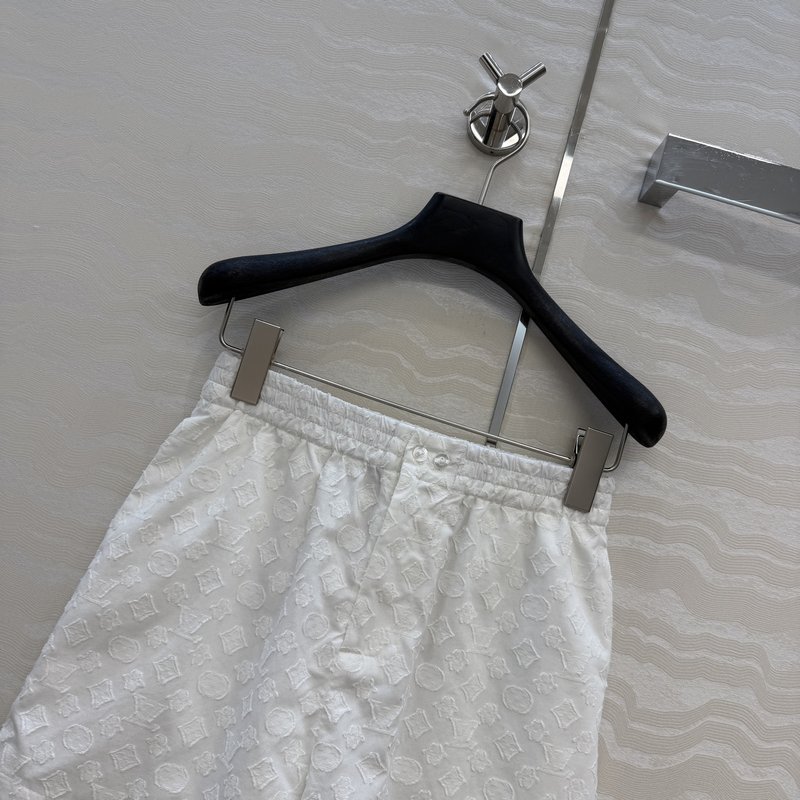 루이비통 화이트 모노그램 자수 레이스 쇼츠 001-233498