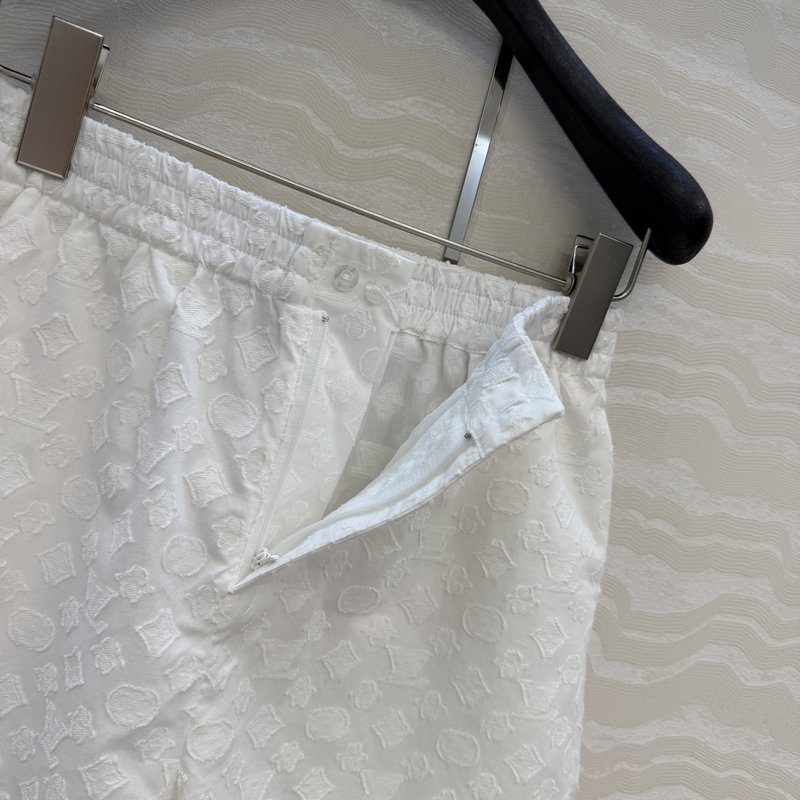 루이비통 화이트 모노그램 자수 레이스 쇼츠 001-233498