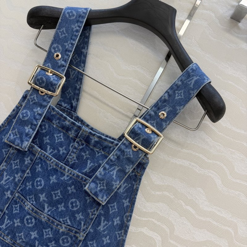 레트로 워싱 블루 데님 오버롤 팬츠 001-233507