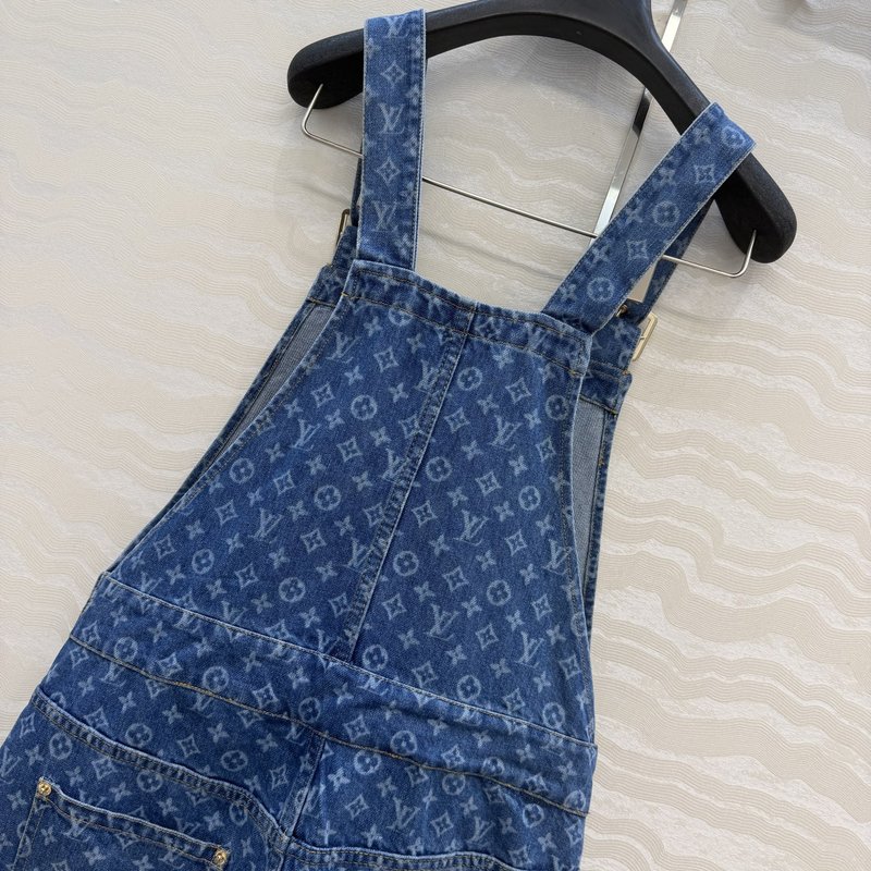 레트로 워싱 블루 데님 오버롤 팬츠 001-233507