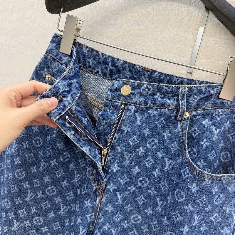 레트로 워시 블루 데님 스트레이트 팬츠 001-233515