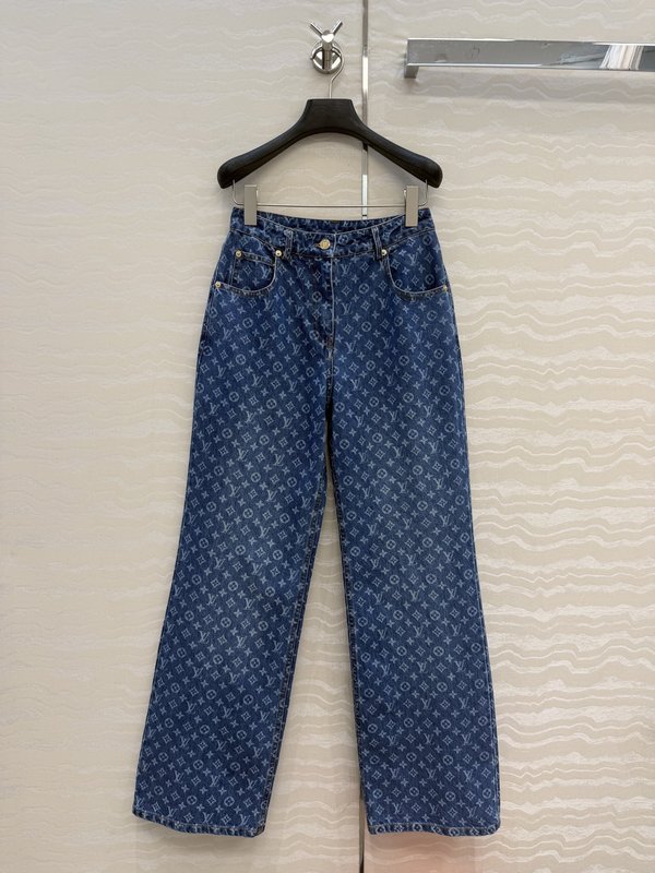 레트로 워시 블루 데님 스트레이트 팬츠 001-233515
