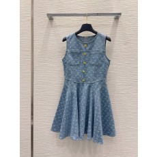 루이비통 데님 조끼 원피스 001-233538