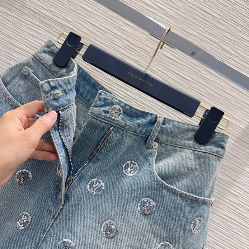 루이비통 빈티지 워싱 데님 숏팬츠 001-233564