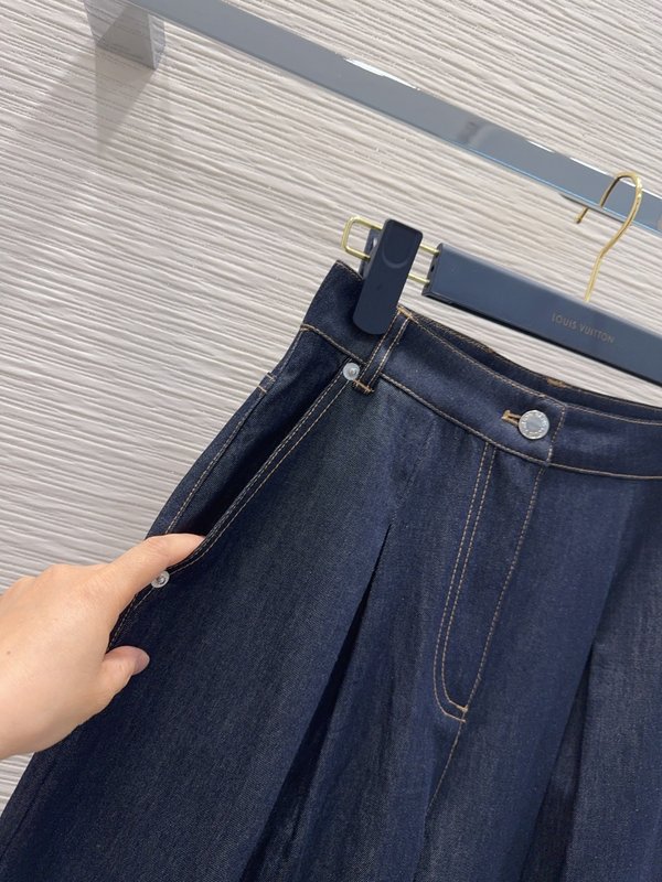 루이비통 데님 미디엄 팬츠 여성용 001-233616