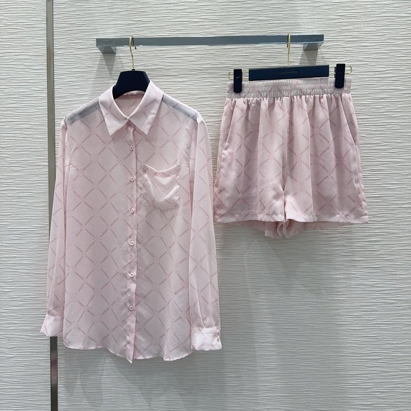루이비통 시스루 셔츠 반바지 세트 001-233621