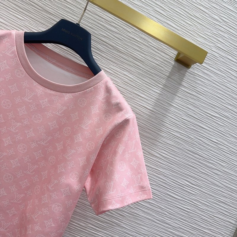 루이비통 여성 핑크 숏 티셔츠 001-233623