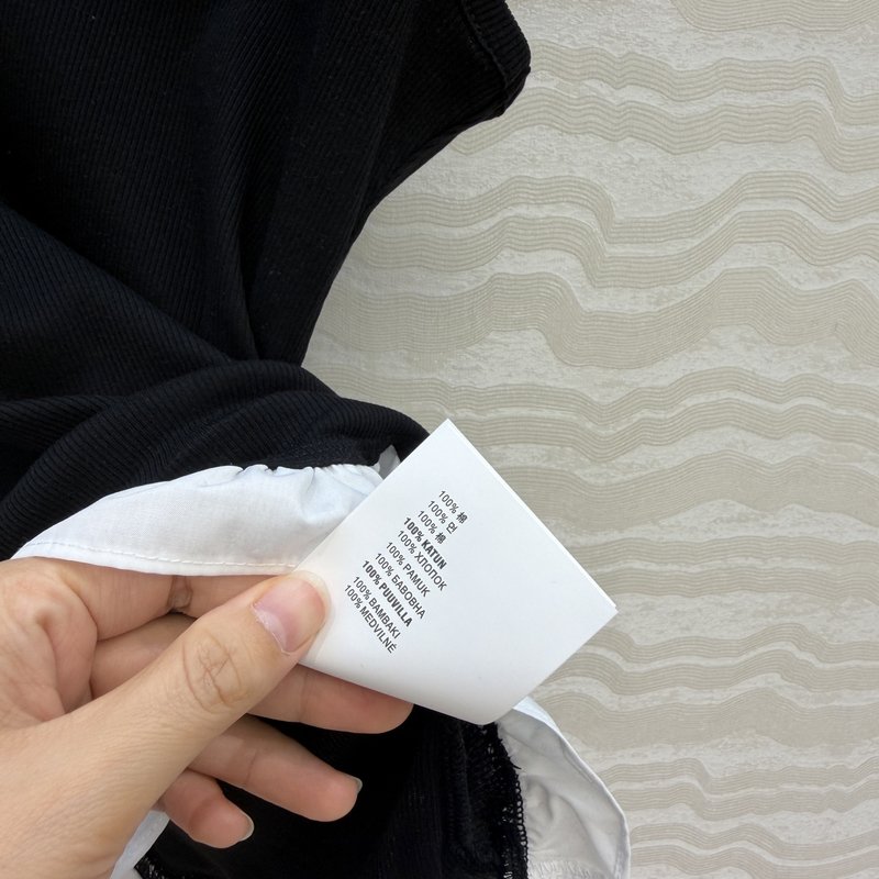 모노그램 자수 리브 레이스 조끼 001-233626