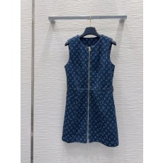 루이비통 데님 조끼 원피스 001-233649