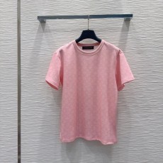 루이비통 여성 핑크 루즈핏 반팔 티셔츠 001-233665