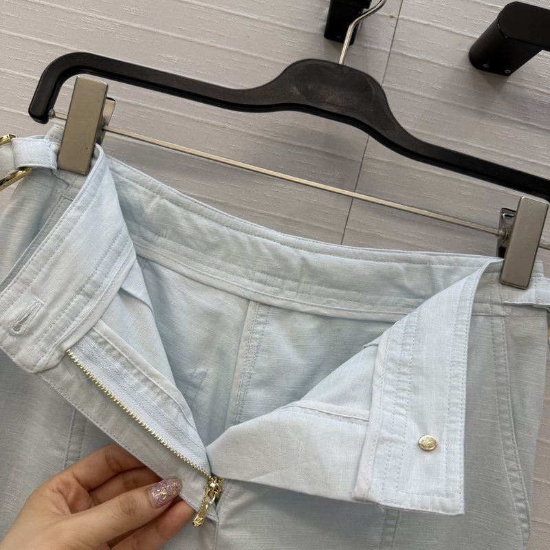 워크웨어 스타일 코튼 리넨 스트레이트 팬츠 001-233672
