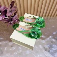 지미추 페인트 가죽 뾰족한 굽 높은 힐 샌들 001-233751