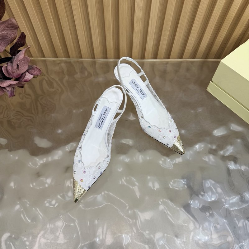 지미추 레이스 스팽클 뾰족구두 힐 샌들 001-233763