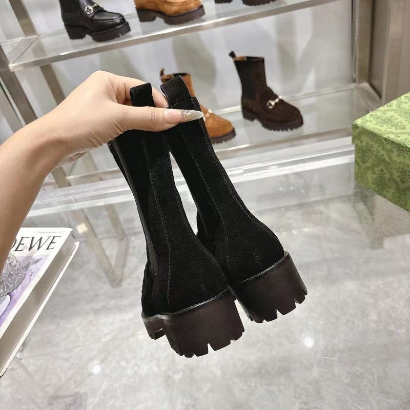 구찌 패션 라운드 토 여성 부츠 001-233947