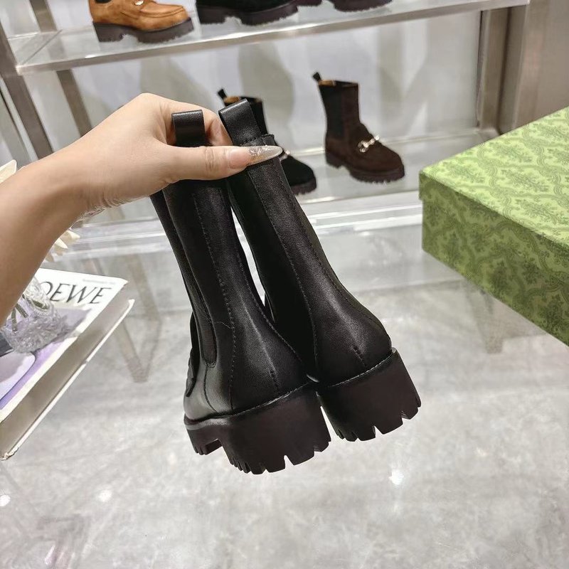 구찌 패션 라운드 토 여성 부츠 001-233949