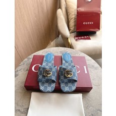 구찌 더블 G 캔버스 플랫 샌들 001-233956
