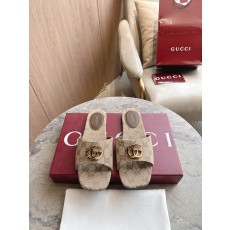 구찌 더블 G 로고 GG 캔버스 플랫 샌들 001-233957