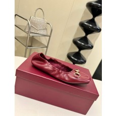 구찌 여성용 빈티지 스퀘어 토 플랫 발레 슈즈 001-233975