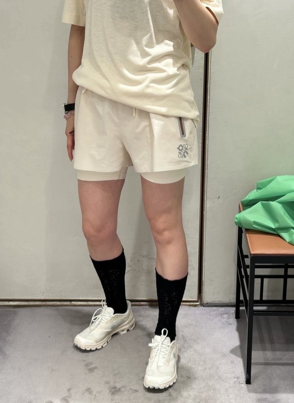 로에베 콜라보 한정판 가짜 투피스 요가 반바지 001-234024