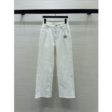 로에베 자수 로고 화이트 스트레이트 진 001-234042