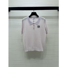 로에베 화이트 니트 반팔 티셔츠 001-234045