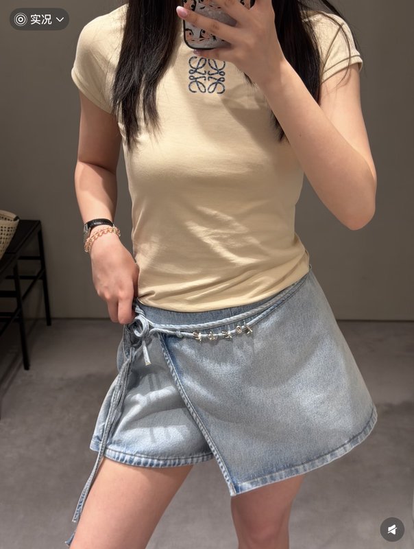 로에베 슬림핏 라운드넥 로고 티셔츠 001-234065
