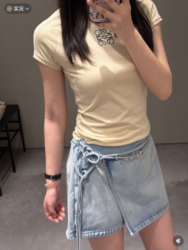 로에베 슬림핏 라운드넥 로고 티셔츠 001-234065
