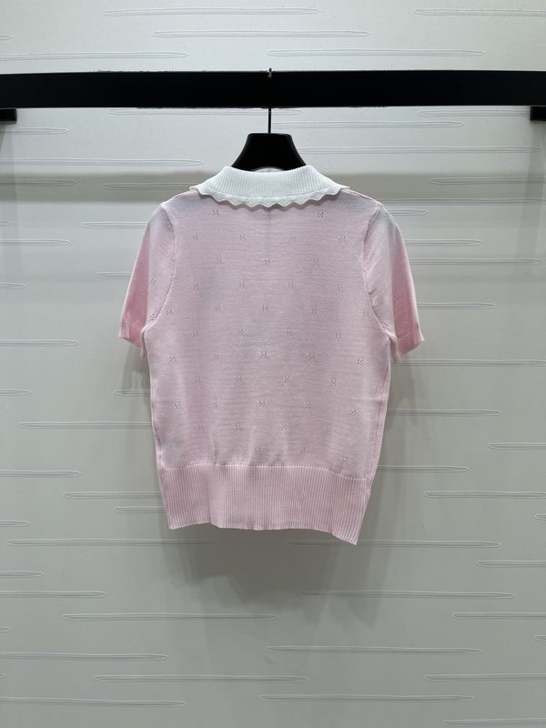 로에베 칼라 니트 반팔 티셔츠 001-234079